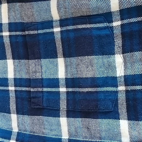 Banana Republic Standard Fit Button Front Blue Plaid Shirt M - Picture 6 of 14